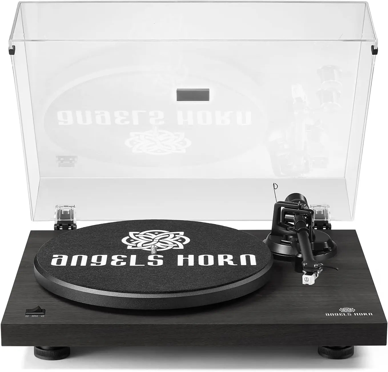 Angels Horn H002BT-BK - Bluetooth Turntable with Black Wood Finish